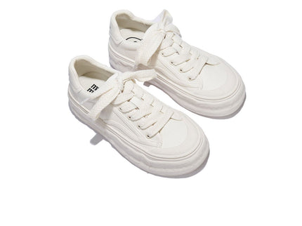 Women's White Platform Sneakers – Wave Sole Design