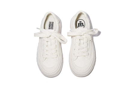 Women's White Platform Sneakers – Wave Sole Design