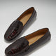 Women's Penny Driving Loafers, brown croc print patent leather-1