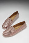 Damen Penny Driving Loafer, Roségold Lackleder