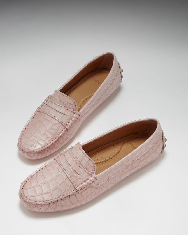 Penny Driving Loafers – Powder Pink Lackleder