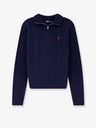 Wool and cashmere blend sweater with contrasting embroidered logo