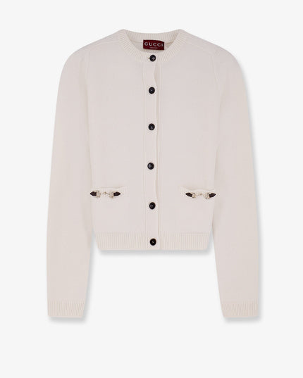 Wool and cashmere cardigan with metal Horsebit