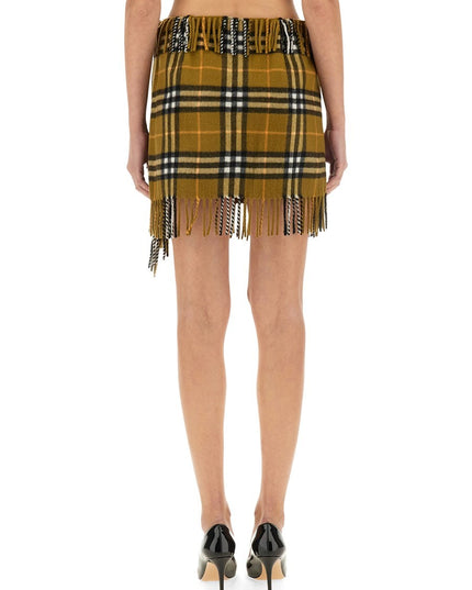 WOOL AND CASHMERE CHECK SCARF STYLE SKIRT