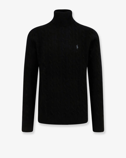Wool and cashmere sweater with frontal logo