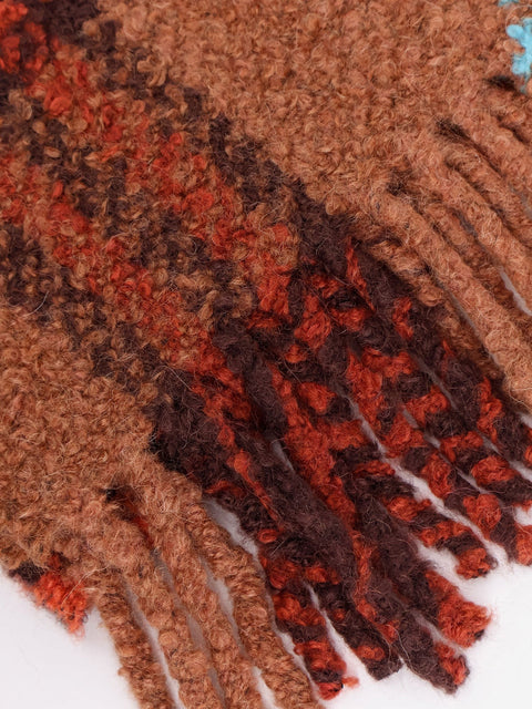 Wool blend and alpaca bouclé scarf
