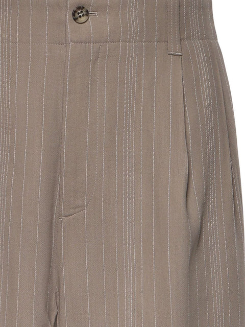 Wool blend trousers with pinstripe pattern