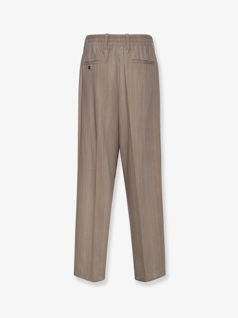 Wool blend trousers with pinstripe pattern