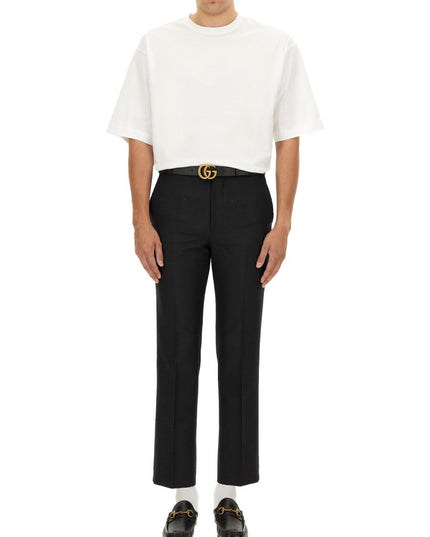 WOOL BLEND TWILL PANTS