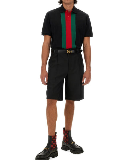 WOOL BLEND TWILL SHORTS
