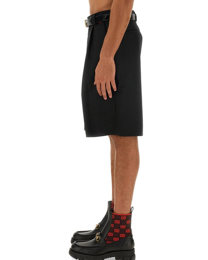 WOOL BLEND TWILL SHORTS