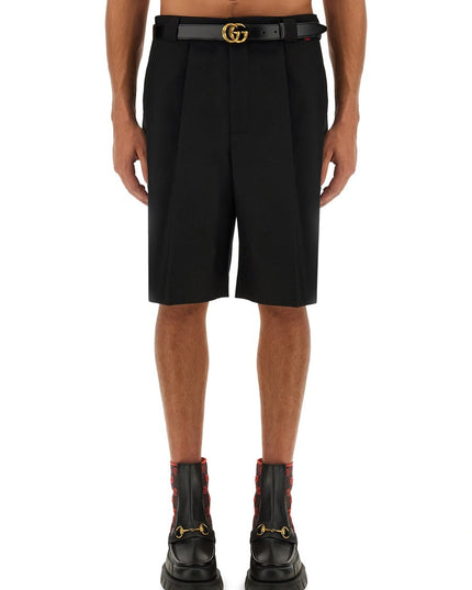 WOOL BLEND TWILL SHORTS