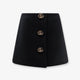Wool crepe skirt with Double G button