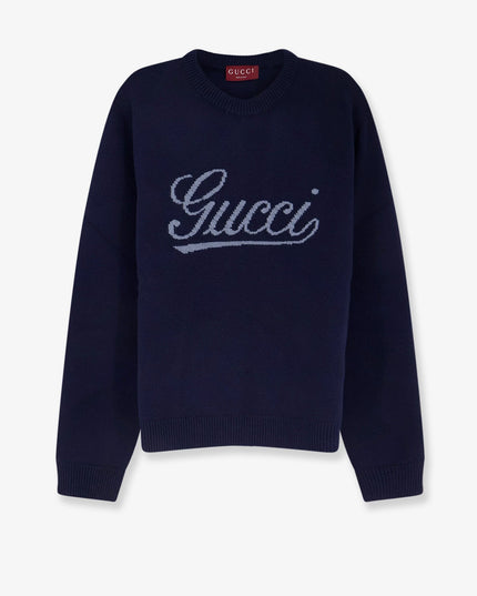 Wool sweater with frontal embroidered logo