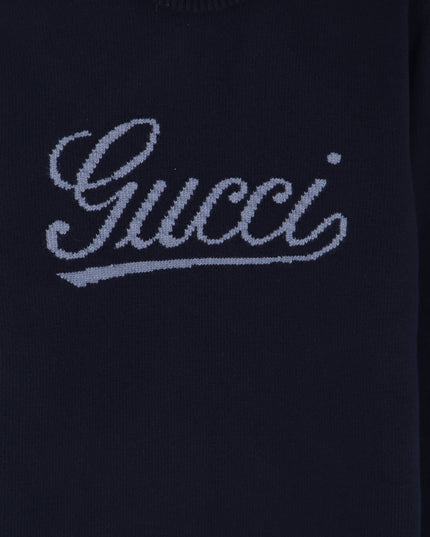 Wool sweater with frontal embroidered logo