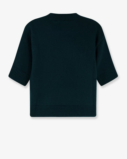 Wool sweater with frontal logo embroidery