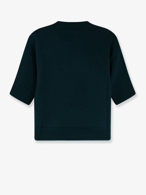 Wool sweater with frontal logo embroidery