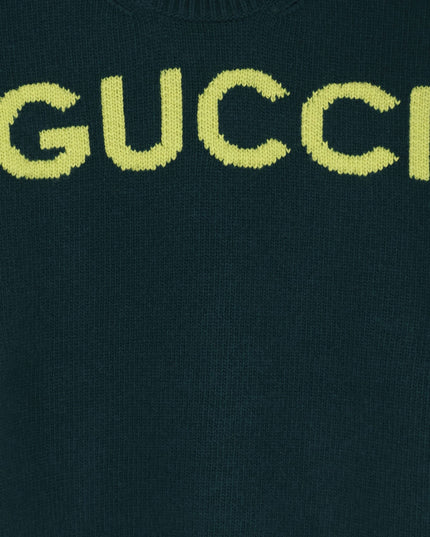 Wool sweater with frontal logo embroidery