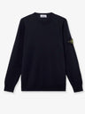 Wool sweater with side logo patch