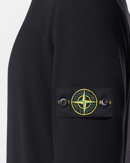 Wool sweater with side logo patch