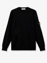Wool sweater with side logo patch