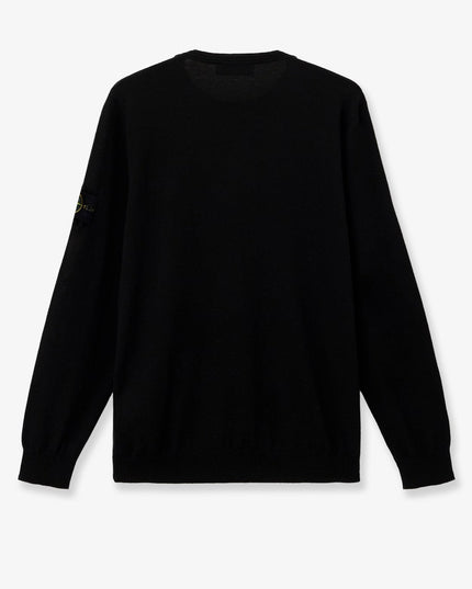Wool sweater with side logo patch