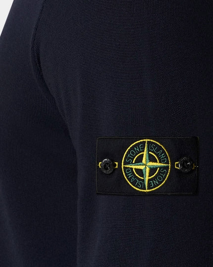 Wool sweater with side logo patch