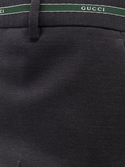 Wool trousers with Gucci detail