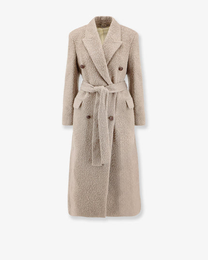 Wrinkled virgin wool blend coat