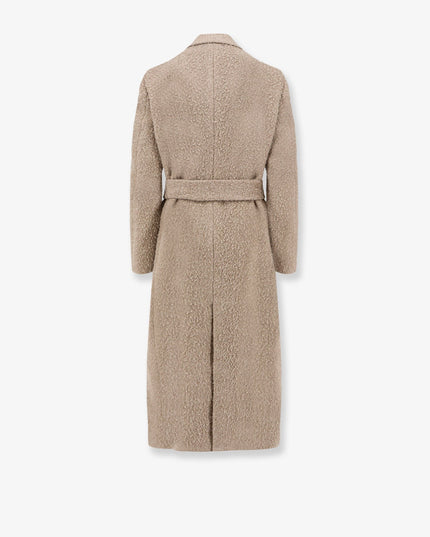 Wrinkled virgin wool blend coat