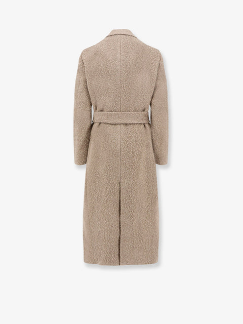 Wrinkled virgin wool blend coat