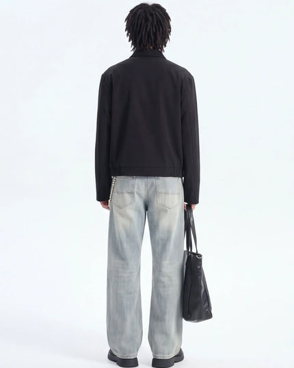 MaisonGrozavu – Iron Top Drape Jeans | Blue