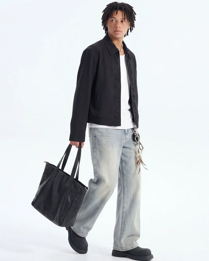 MaisonGrozavu – Iron Top Drape Jeans | Blue