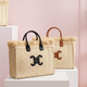 Strandtasche aus Raffia mit CC-Logo – stilvoll und praktisch für den Sommer