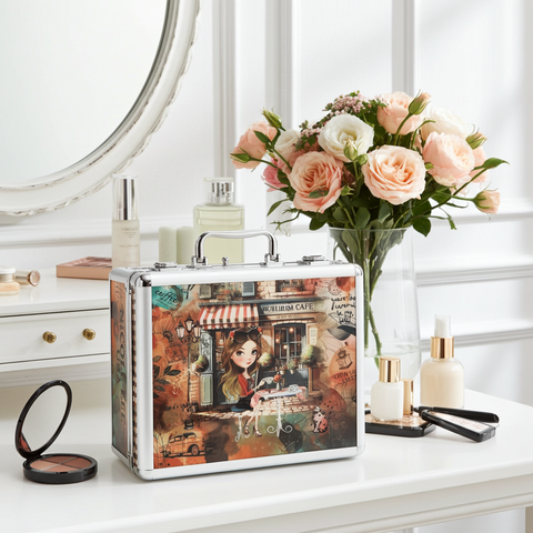 Künstlerisches Kosmetik-Etui VIRTUAL FRIEND – Nicole Lee